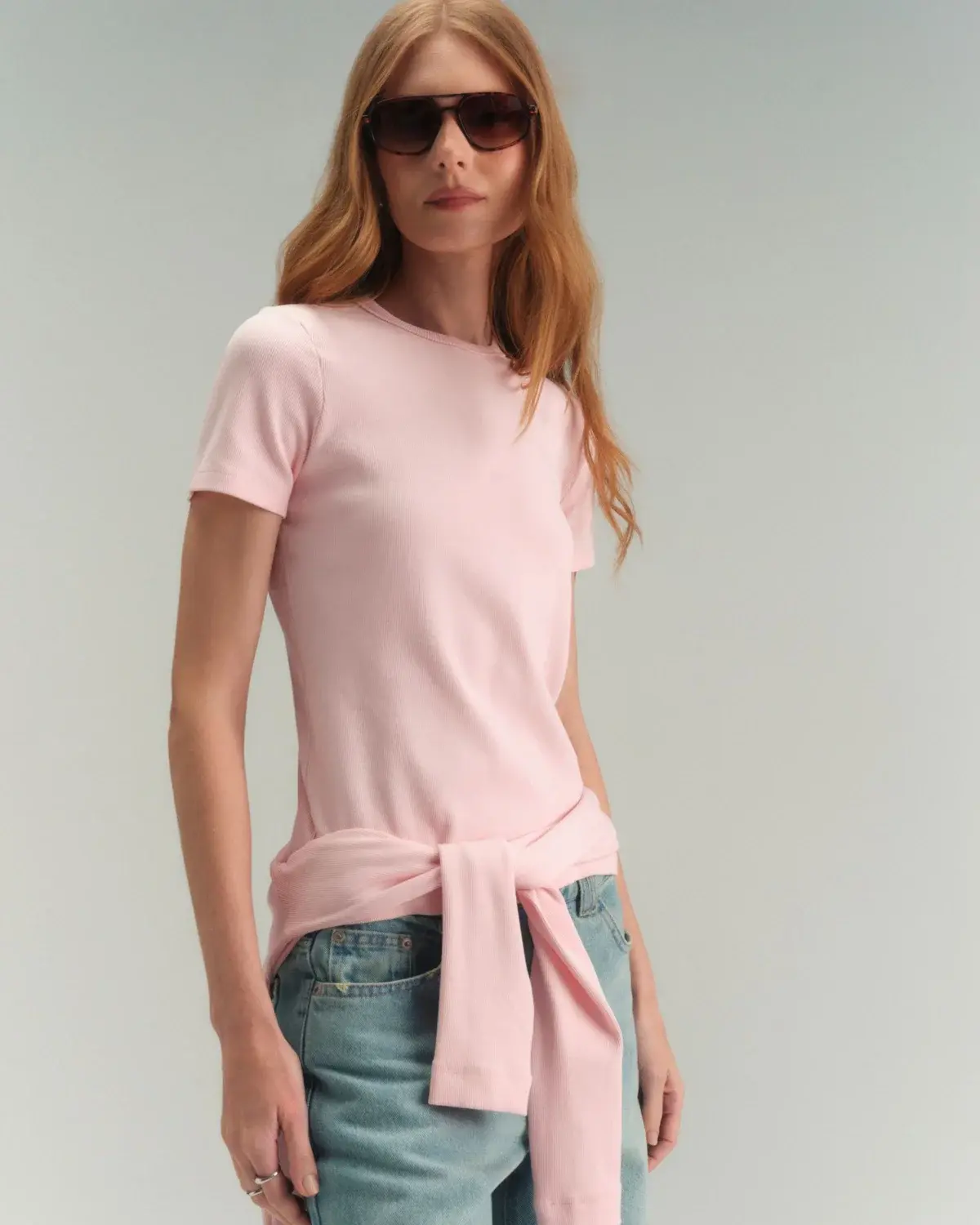 CAMISETA CAMYS CANELADA ROSA POWDER