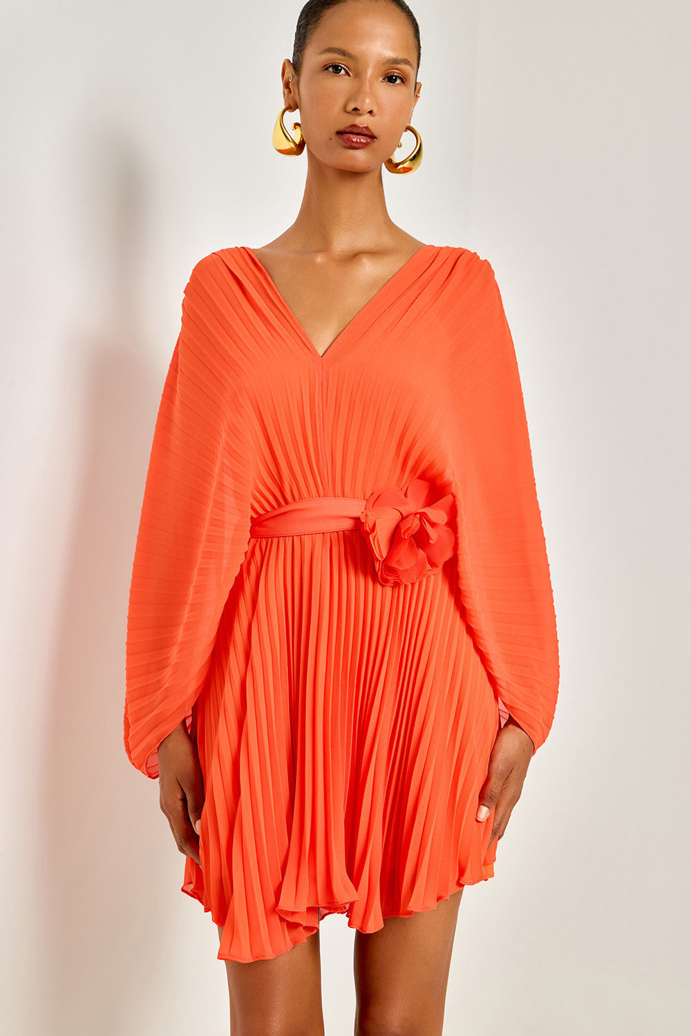 VESTIDO CURTO FLORESCER LARANJA