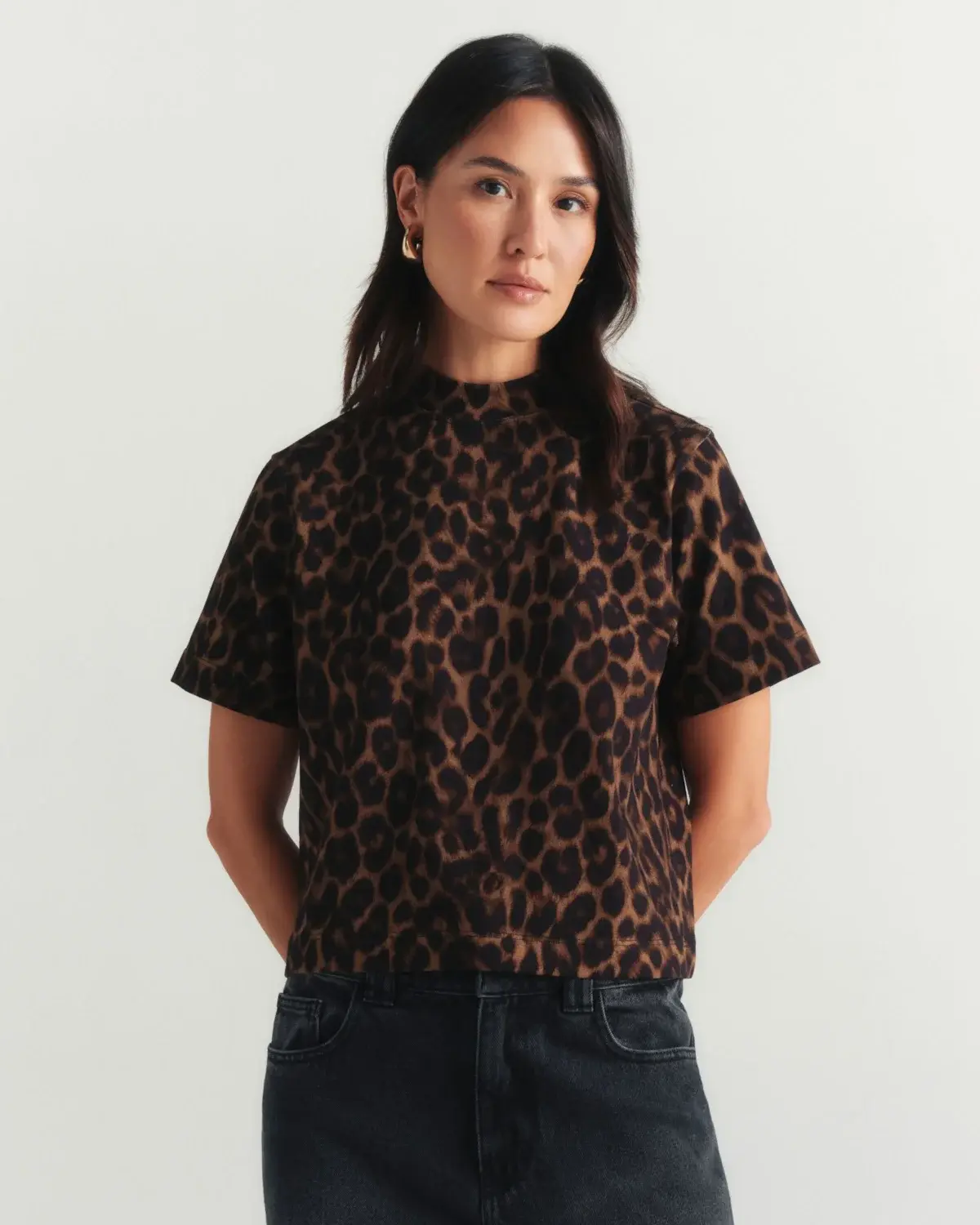 CAMISETA BOXY ESSENTIAL CLASSIC LEOPARD