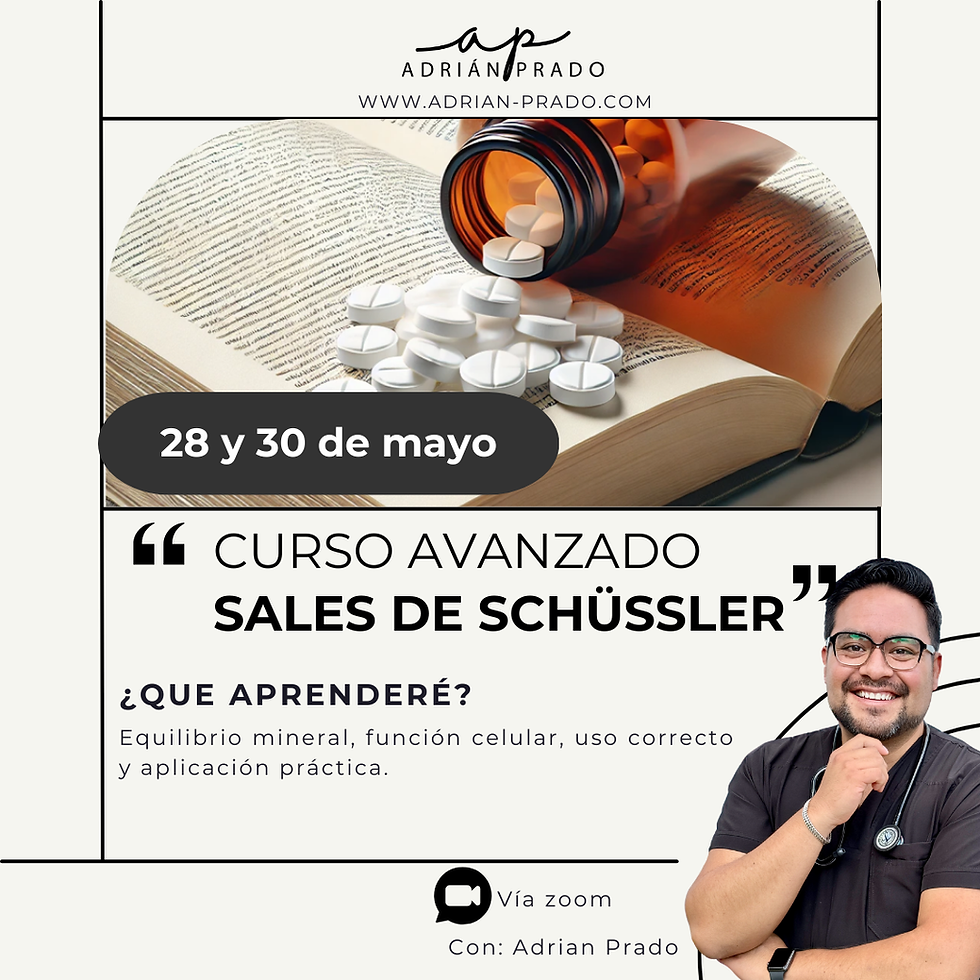 Curso Avanzado Sales de Schüssler mayo 2025 