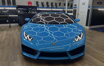 Professional ceramic coating application on vehicle