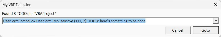 TODOs drop-down in closed state