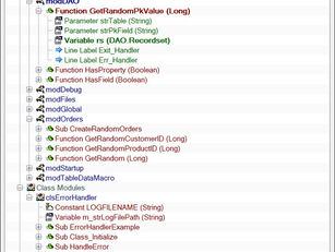 The code explorer dialog