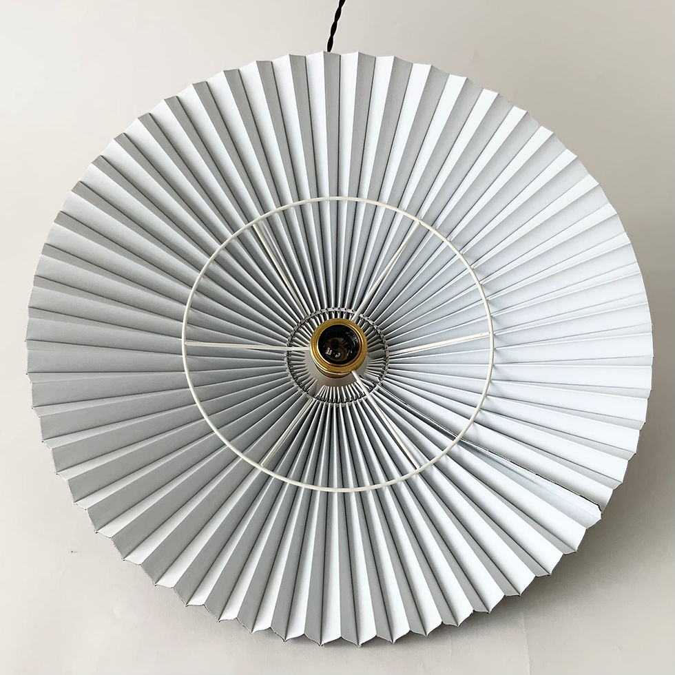 Thumbnail: SCANDEE pleated pendant / hanging shade in Charcoal Grey linen
