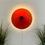 Thumbnail: Rosette shaped, wall  light, with pleated terracotta linen.