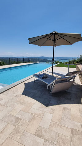 View from the pool of Lake Trasimeno , Umbria