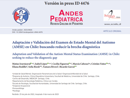 Artículo: "Adaptación y Validación del AMSE en Chile: buscando reducir la brecha diagnóstica".