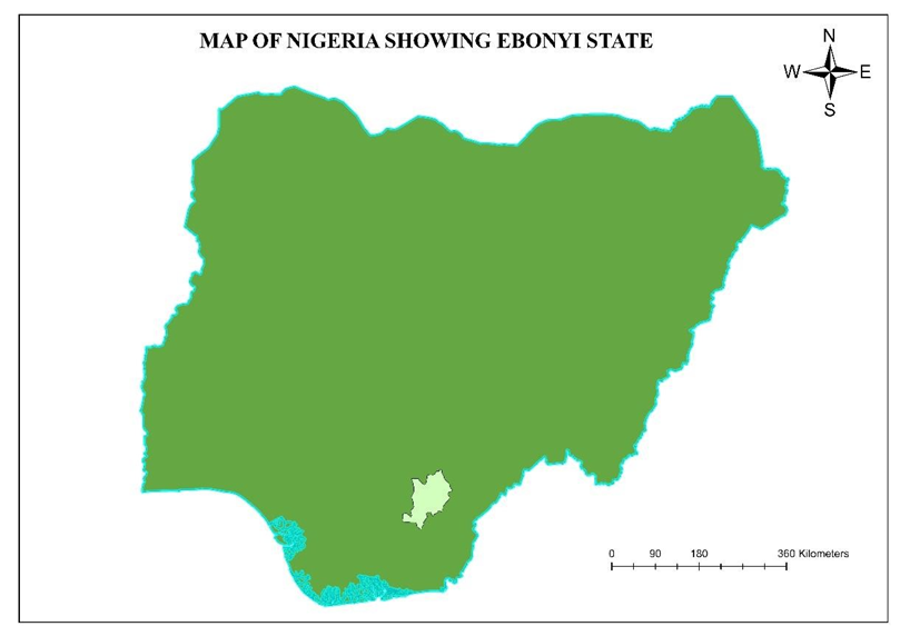 Figure 1: Map of Nigeria showing Ebonyi State.