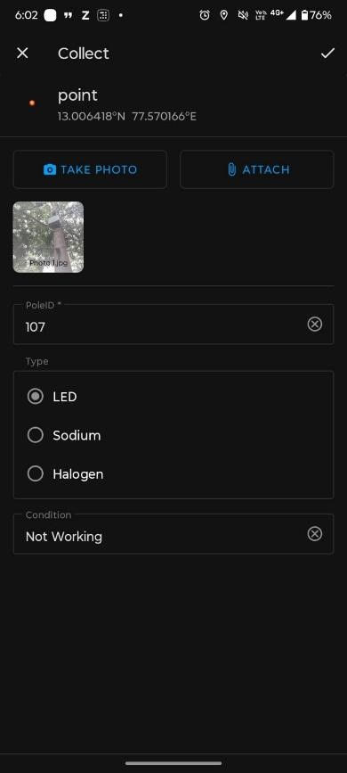 captured a photo attachment for each streetlight