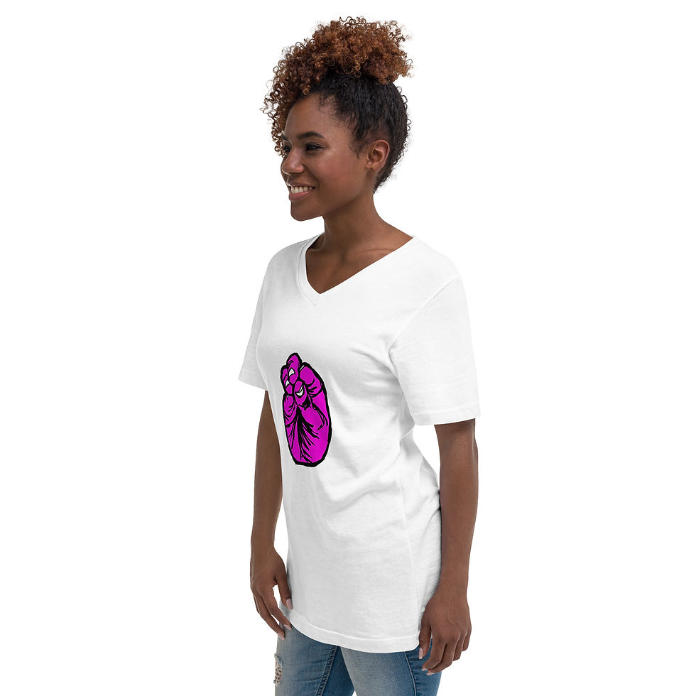 Thumbnail: Pink Meggie Unisex Short Sleeve V-Neck T-Shirt