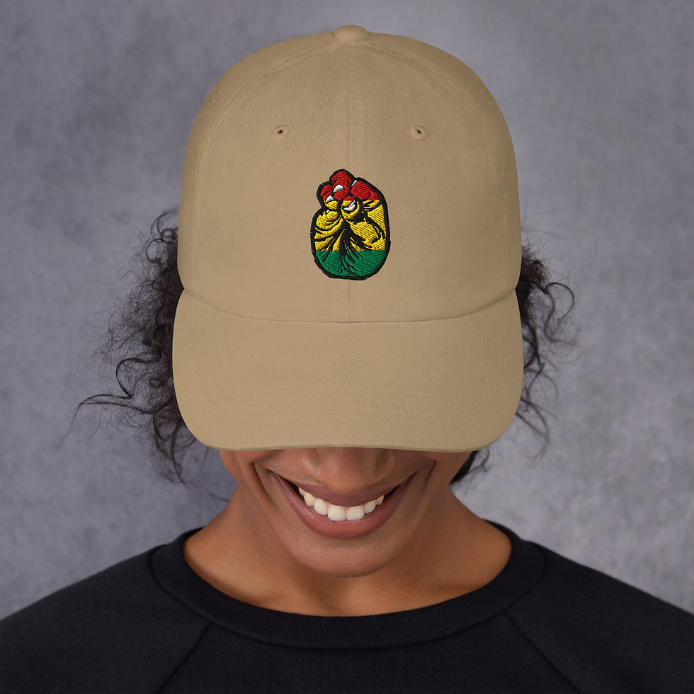 Thumbnail: Red Gold and Green Embroidered Baseball Cap