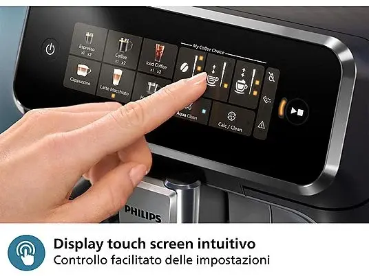 Miniatura: PHILIPS Series 3300 LatteGo EP3349/70 MACCHINA CAFFÉ AUTOMATICA, Nero, Argento