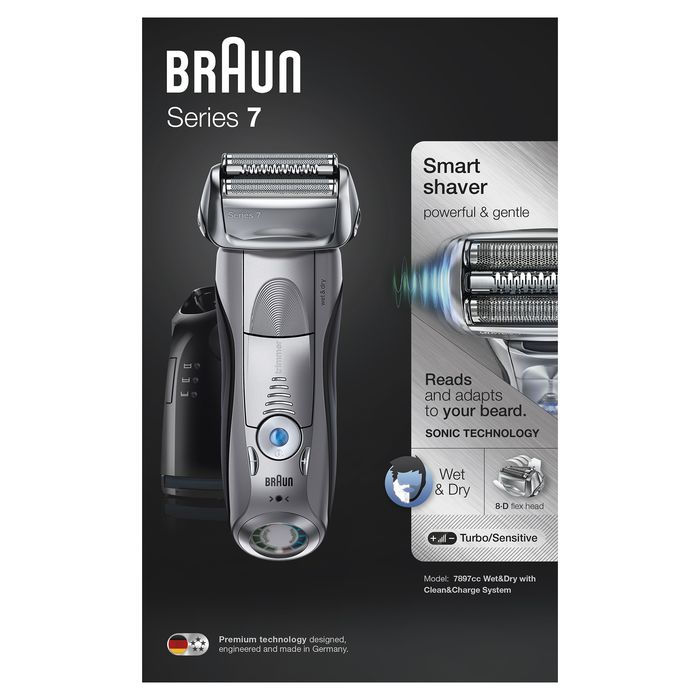Miniatura: BRAUN Series 7 7897cc Rasoio Elettrico Uomo a Lamina Wet&Dry
