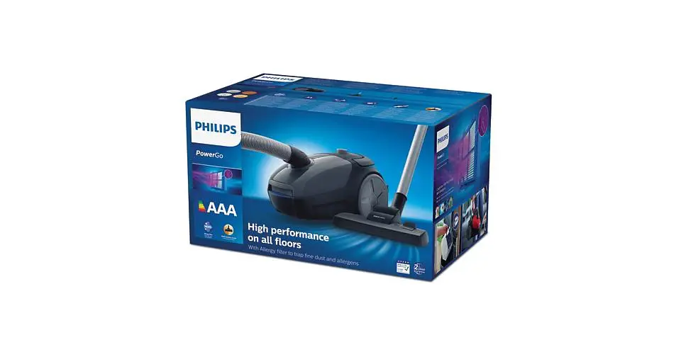 Miniatura: Philips Aspirapolvere con Sacco PowerGO Serie 2000 FC8244/09