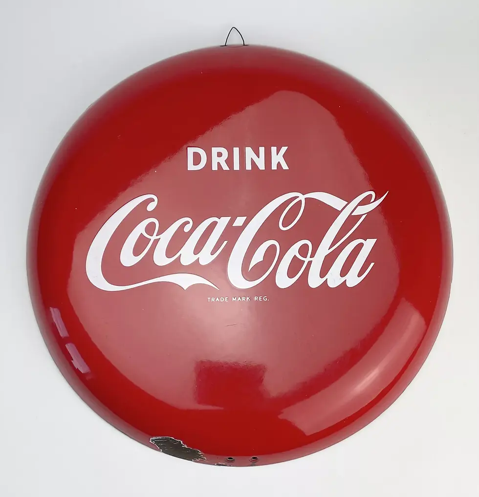 Thumbnail: VINTAGE COKE BUTTON ADVERTISING SIGN