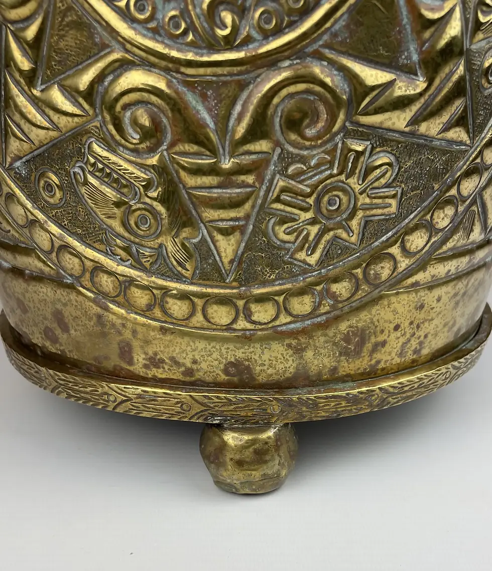 Thumbnail: ANTIQUE LOG BIN with AZTEC DESIGN