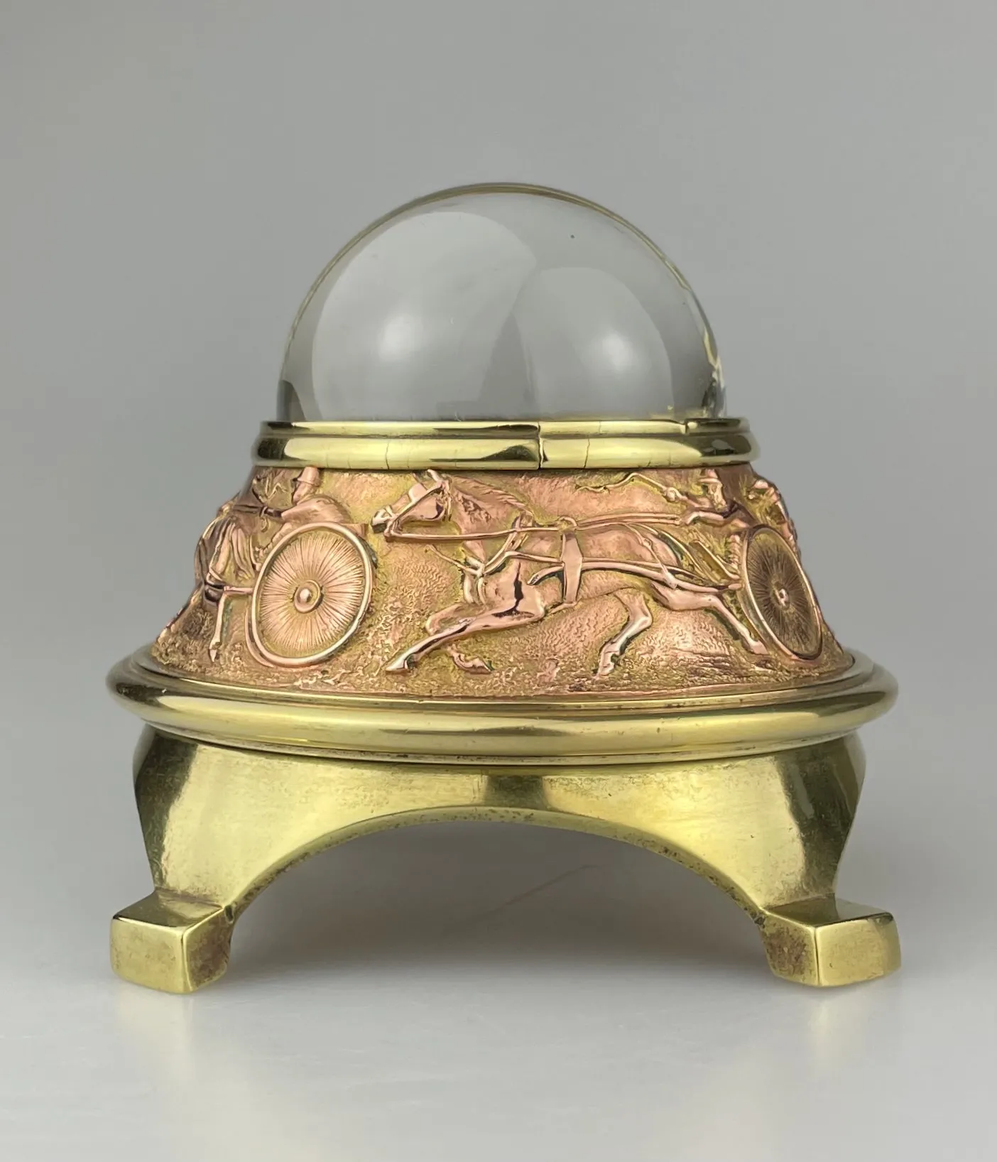 19th CENTURY PAPERWEIGHT featuring HARNESS RACING