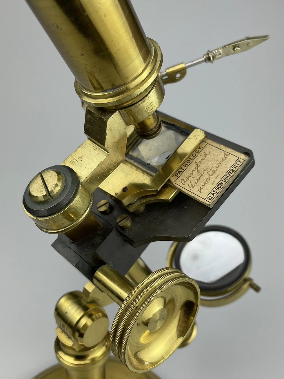 Thumbnail: BRASS COMPOUND MICROSCOPE by C.W. DIXEY, LONDON – CIRCA 1880