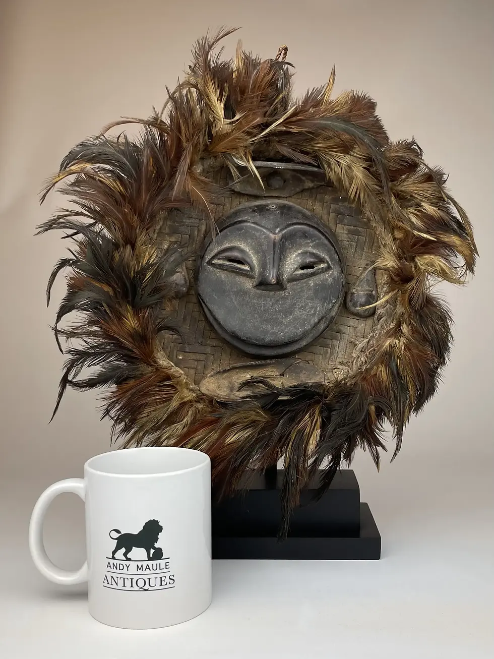 Thumbnail: HEMBE MONKEY MASK with FEATHER BORDER