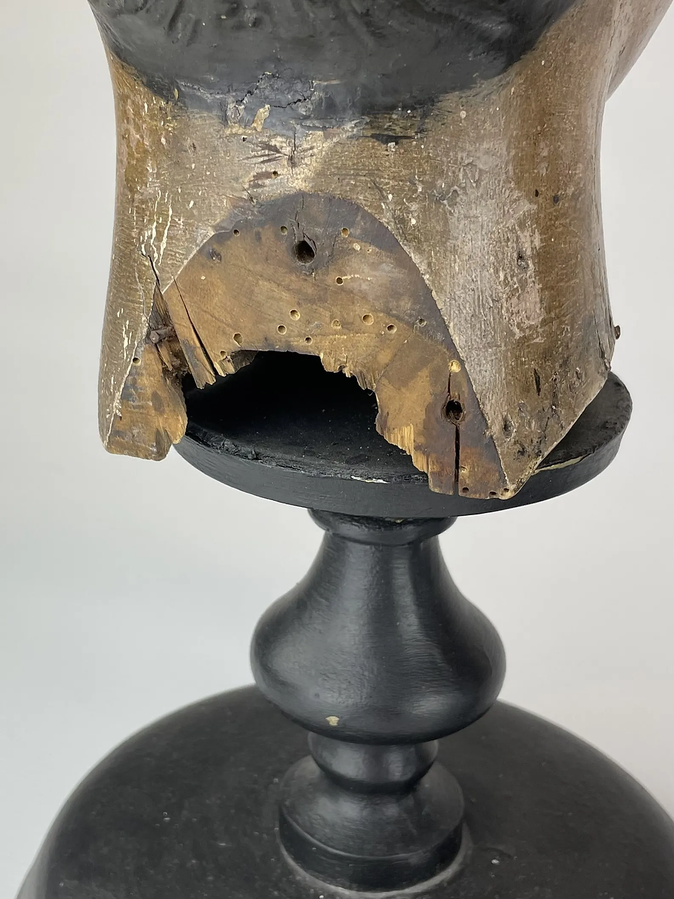 Thumbnail: PAIR of 19TH CENTURY CARNIVAL CARVED WOODEN HEADS