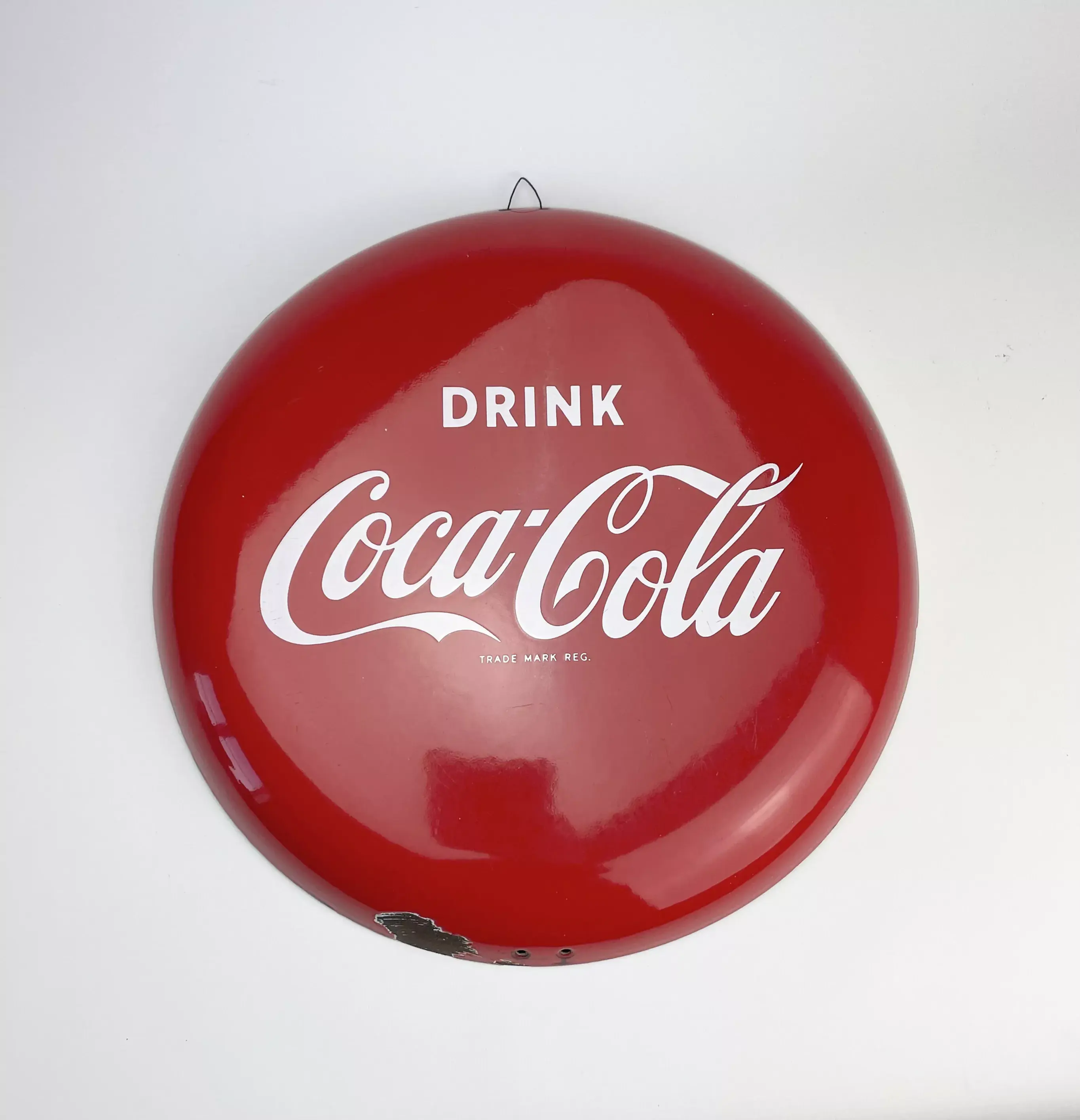 VINTAGE COKE BUTTON ADVERTISING SIGN