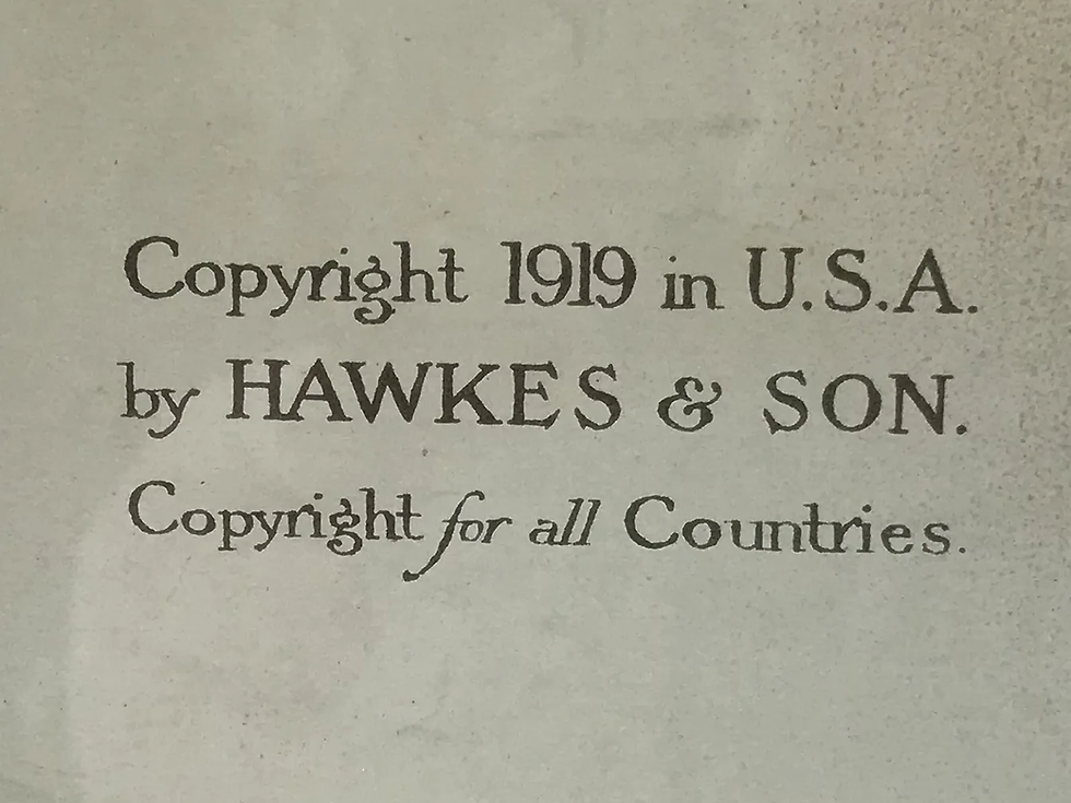Thumbnail: ORIGINAL SHEET MUSIC – 1919 – FRAMED and GLAZED