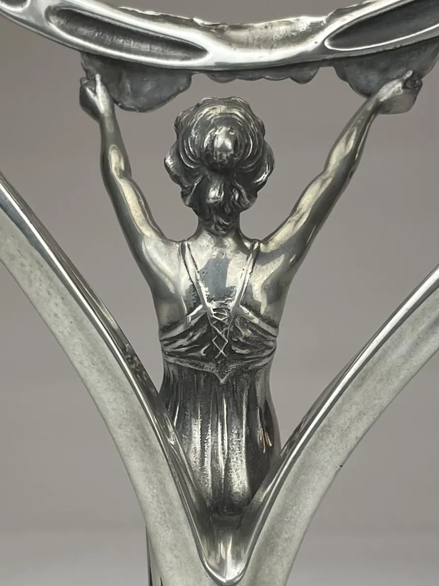 Thumbnail: SILVERED-PEWTER ART NOUVEAU MIRROR by WMF CIRCA 1905