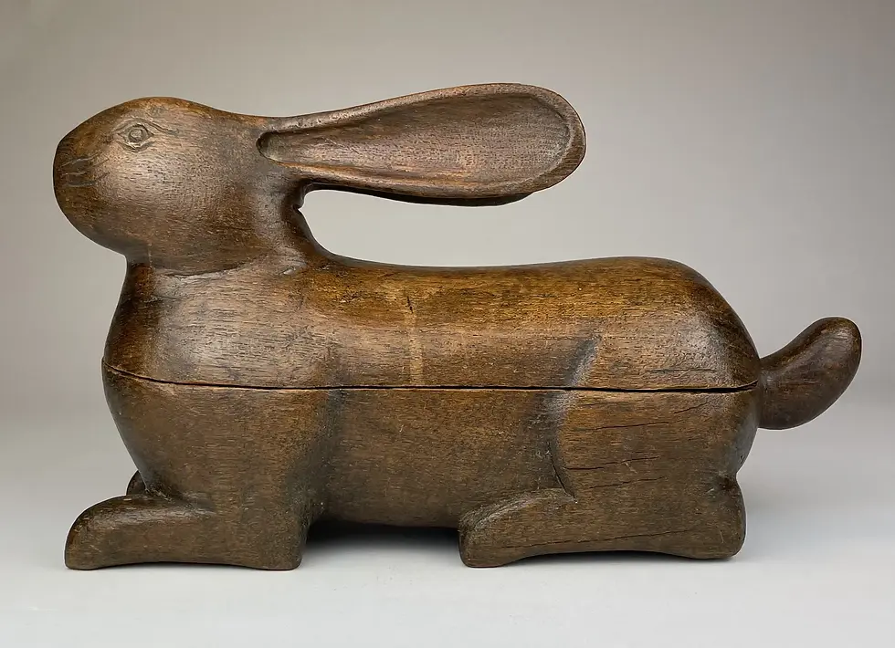 Thumbnail: OAK FOLK ART BOX in the form of a HARE