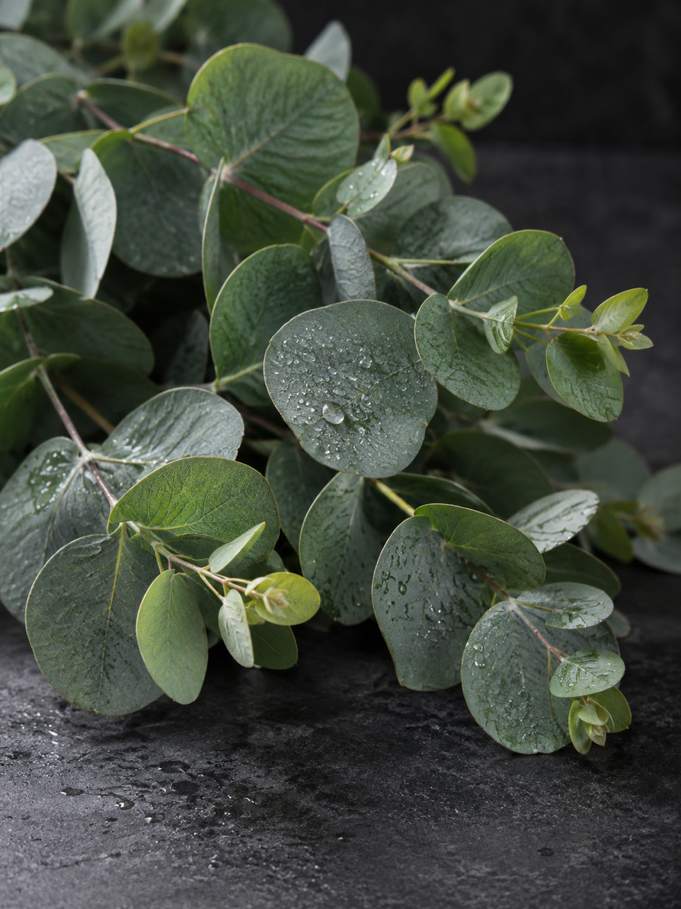 Bougie enrichie de cristaux, Obsidienne, parfum eucalyptus et vanille