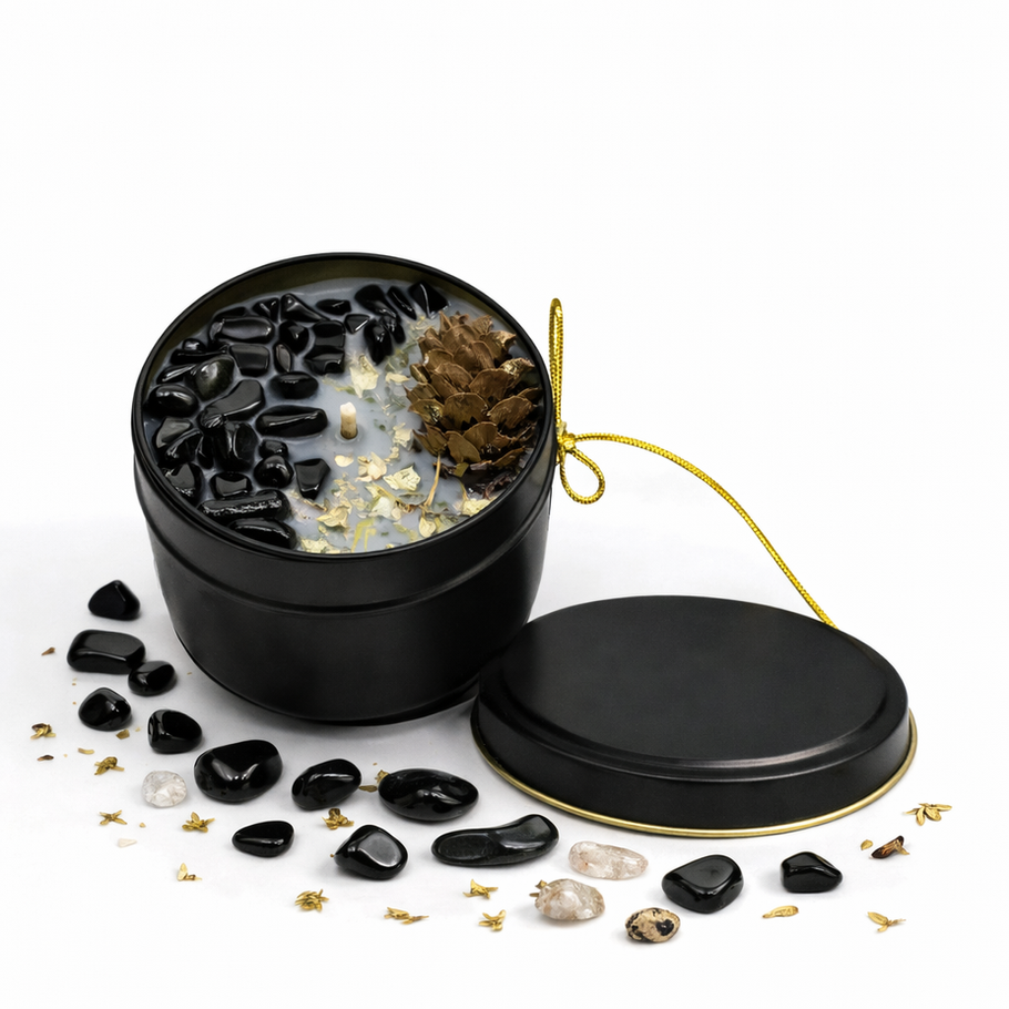 Bougie Obsidienne au parfum d'eucalyptus