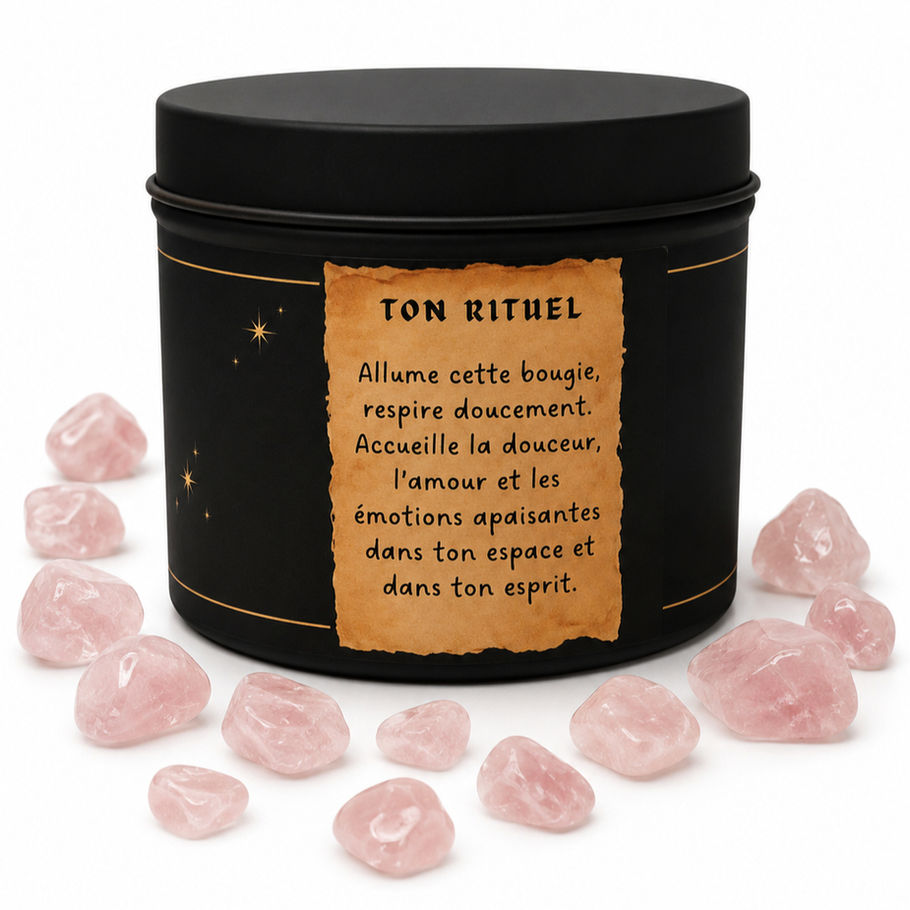 Ton rituel bougie en quartz rose