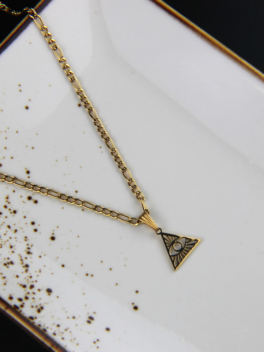 Pyramide Sacrée - Gold acier inoxydable, or