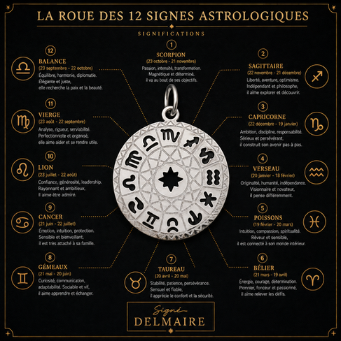 Collier Zodiaque acier inoxydable