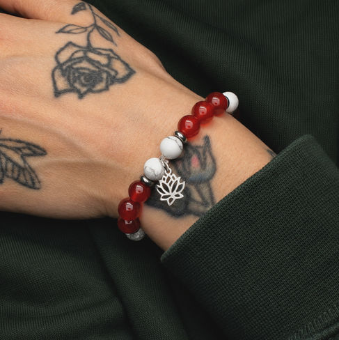 Bracelet pendentif fleur du lotus