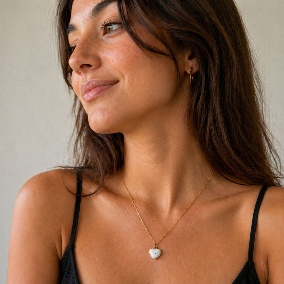 Collier coeur de howlite