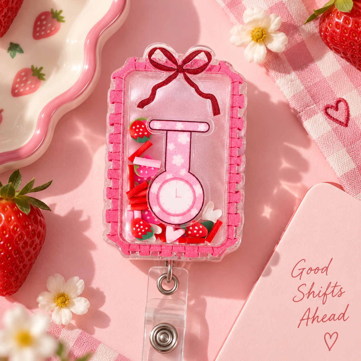 Sugar & Scrubs Shaker Badge Reel