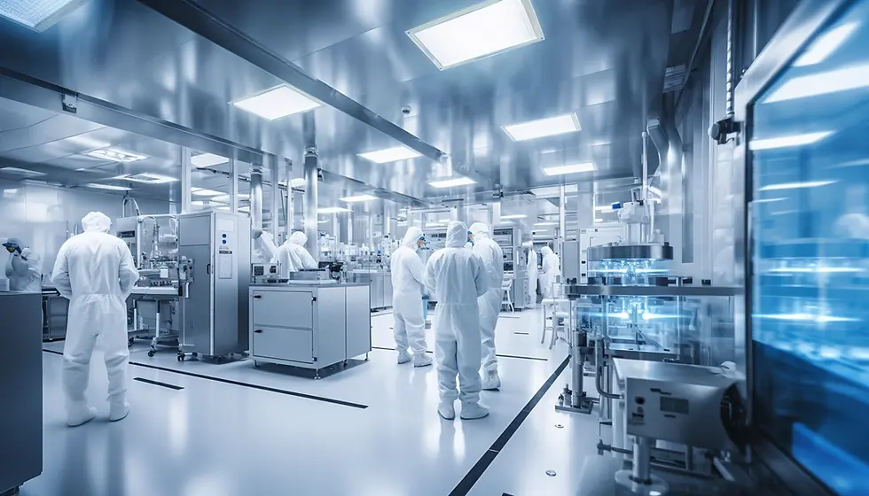 Biopharmaceutical manufacturing in a clean room