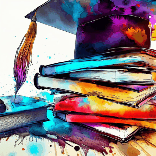 A university mortarboard on top of some books
