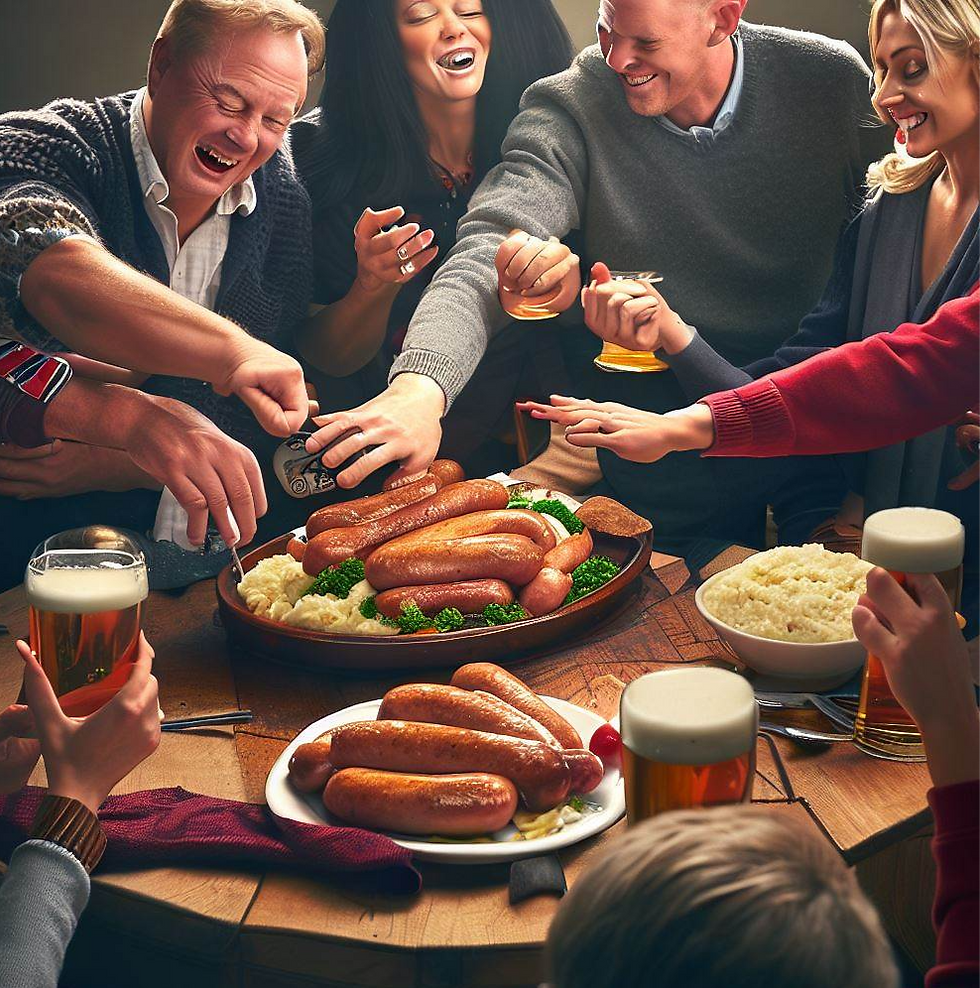 Bangers and Mash - A Table Full of Laughter and Happiness