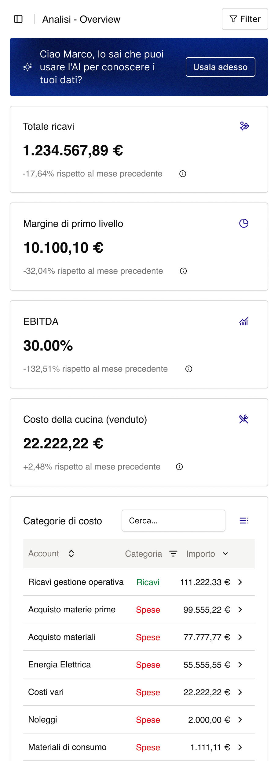 mobile app view