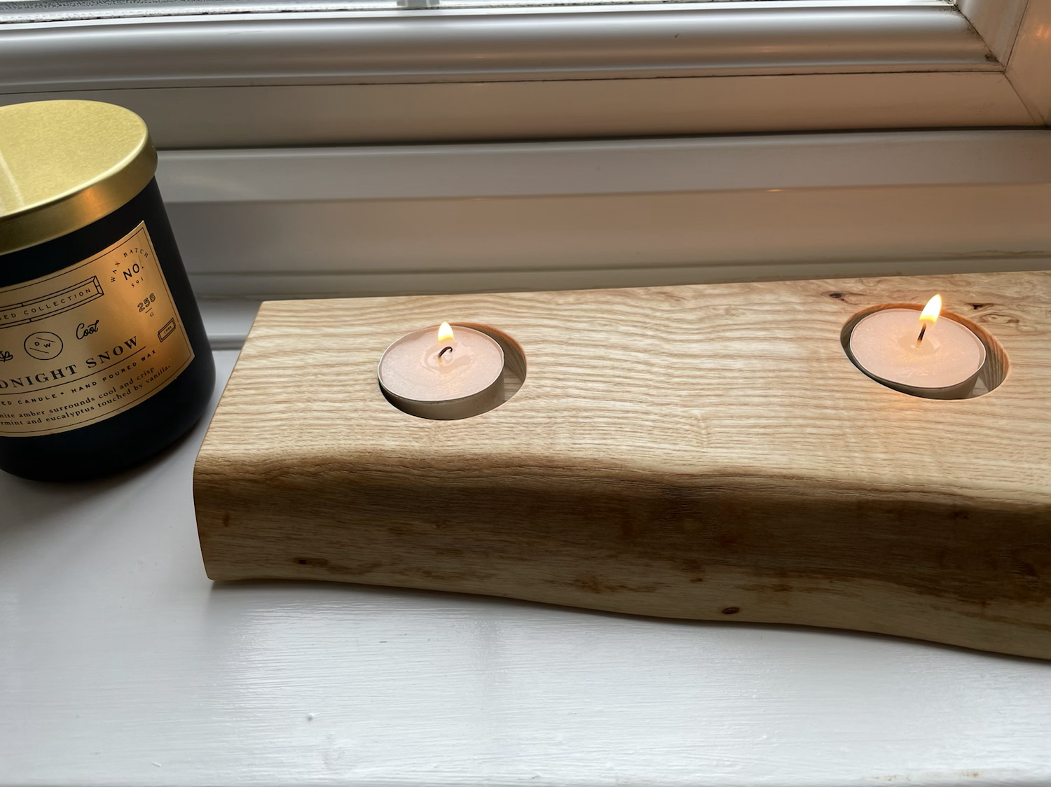 Ash Waney Edge Tealight Holder