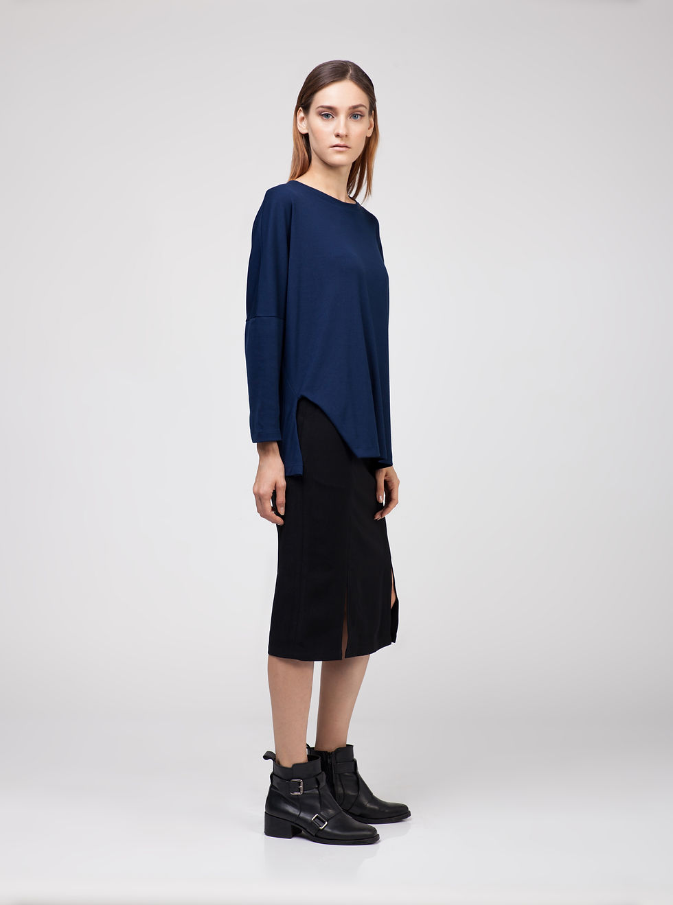 Thumbnail: Cut-out Long Sleeved Shirt - Blue