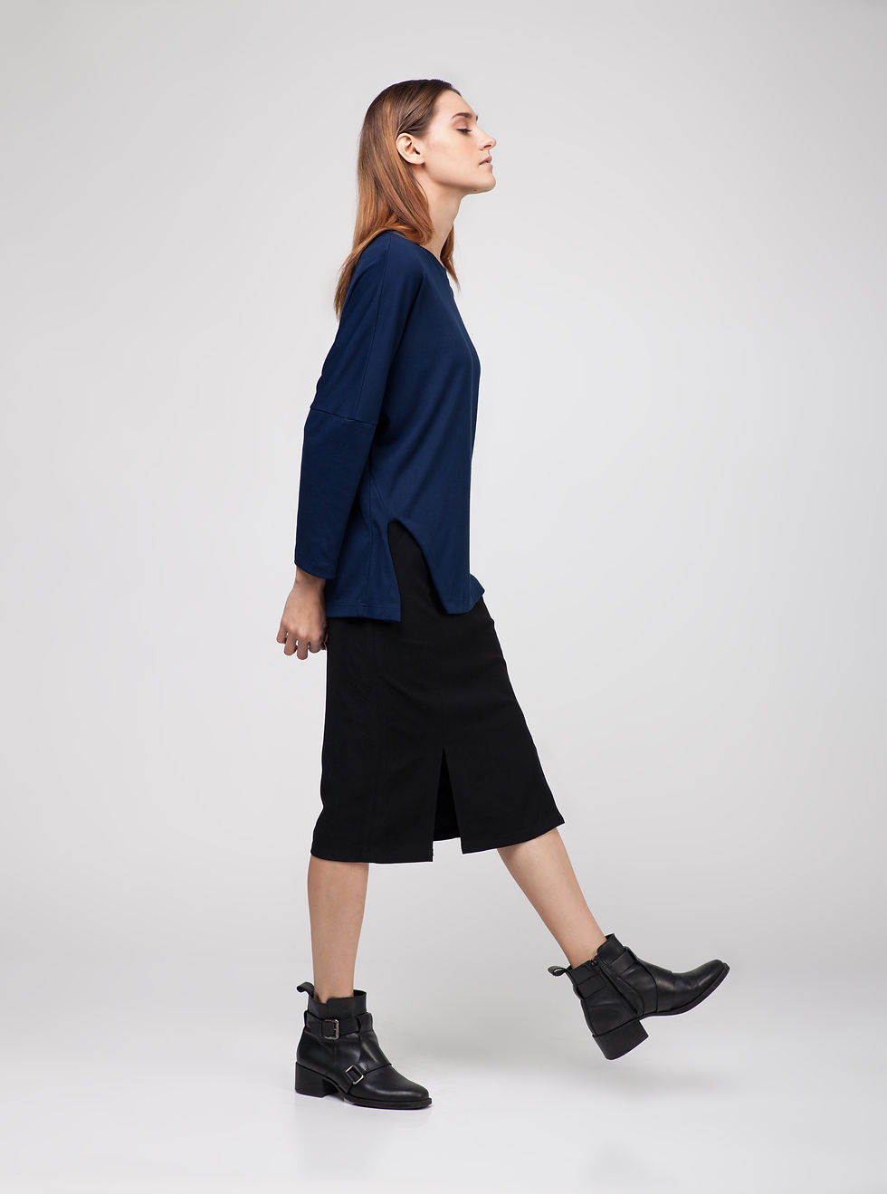 Thumbnail: Cut-out Long Sleeved Shirt - Blue