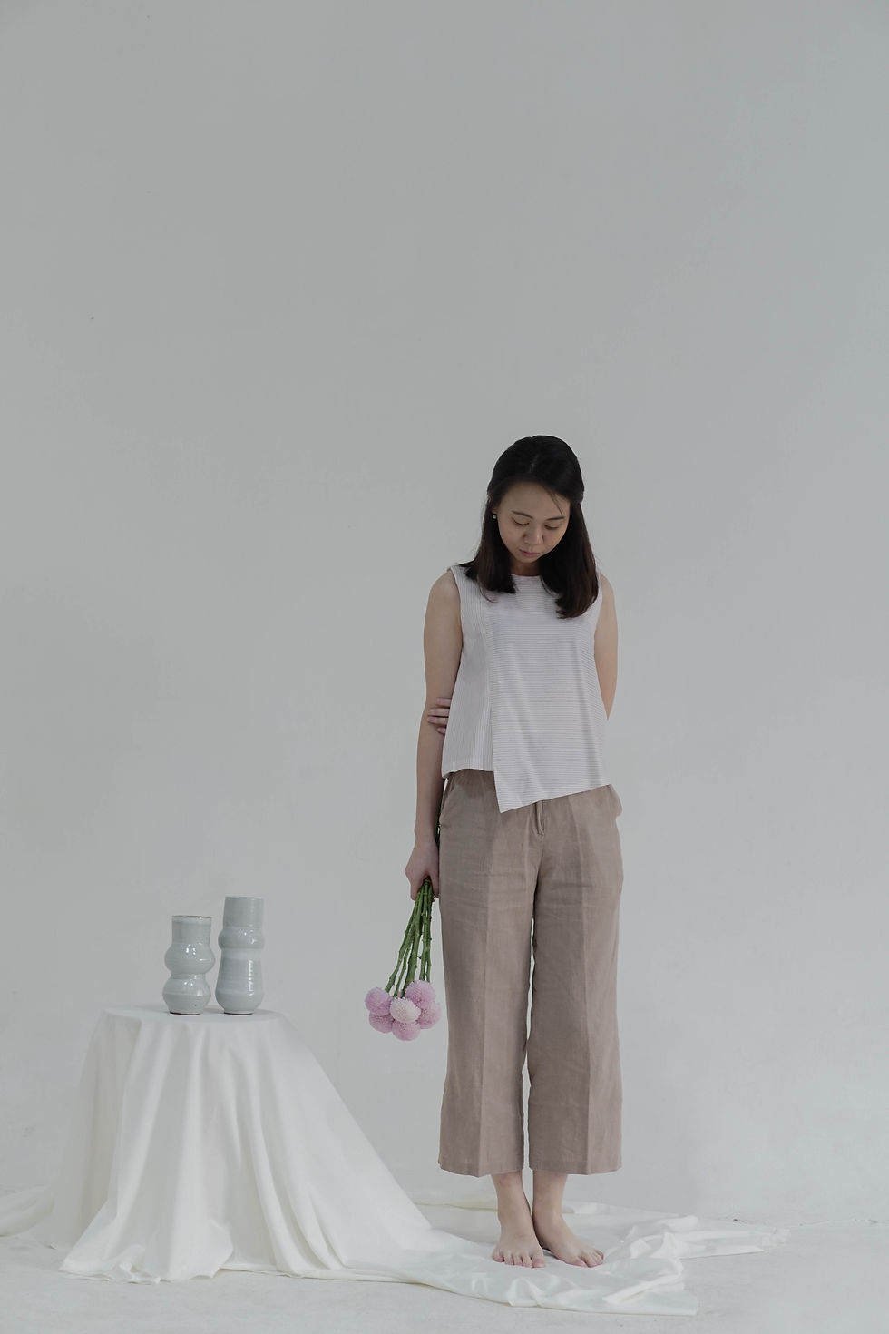 Thumbnail: Sleeveless Top with Triangular Hem