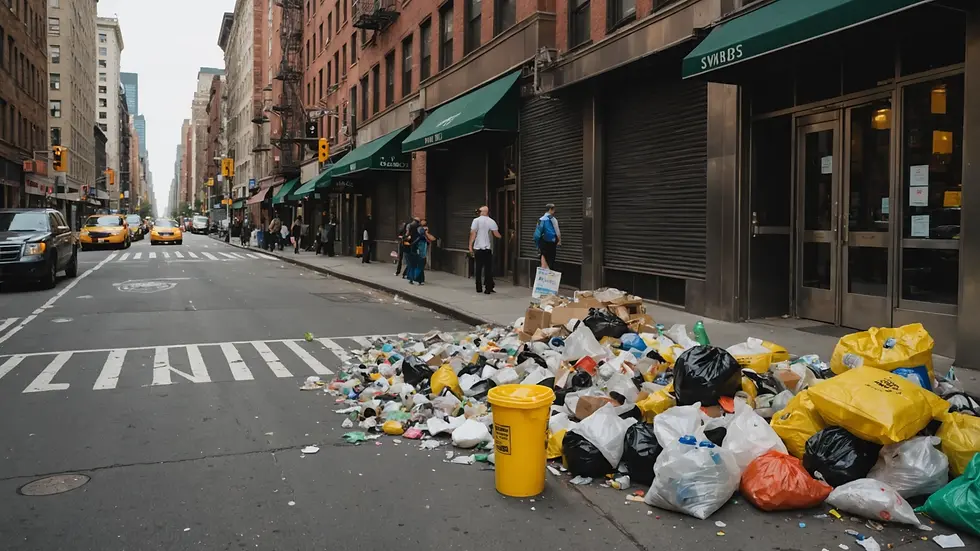 New York City Streets with Visible Trash