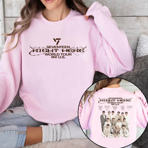 SEVENTEEN RIGHT HERE M ロングTシャツ Seventeen Kpop Shirt, SVT Right Here In US Shirt | Jnesta Shop
