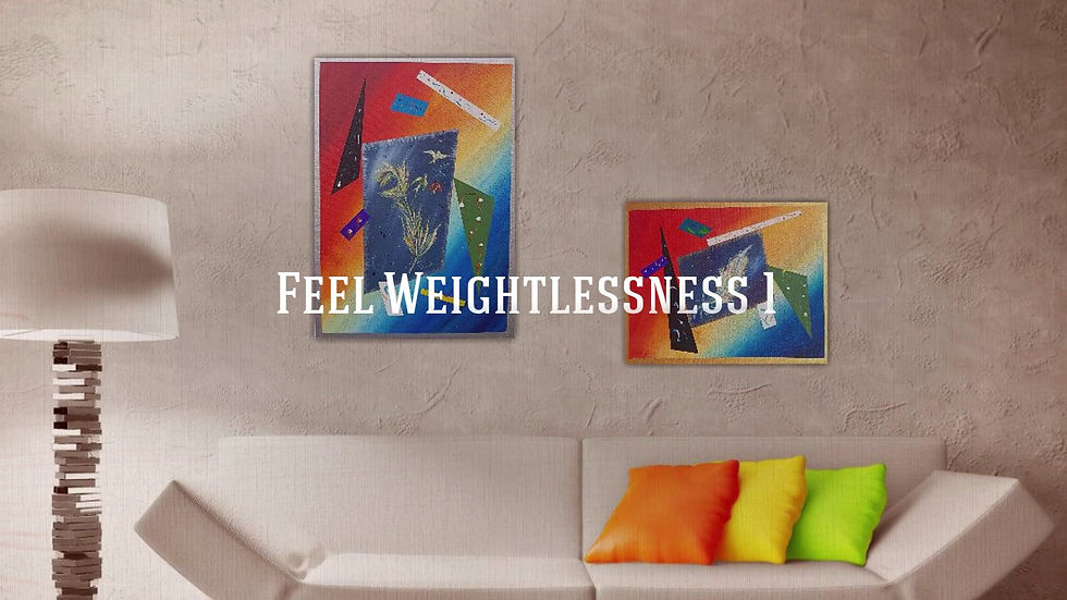 Miniatura: Feel Weightlessness 1-original art - kandynski style - abstract art - painting on canvas