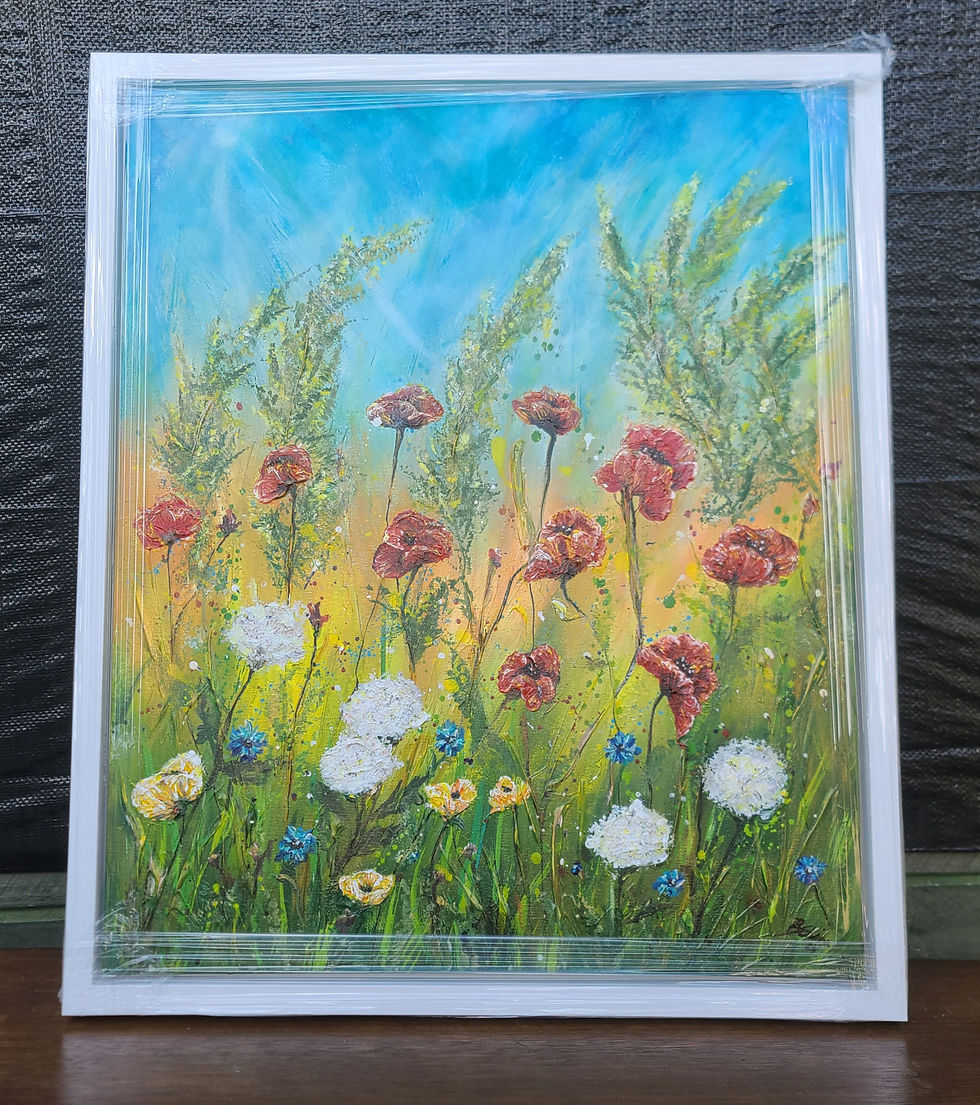 Irish art ,Morning Whispers | Framed Art- Meadow Painting | BElwira Art