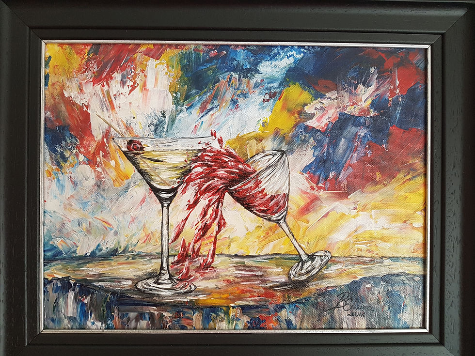 Beauty & Angry- original art - acrylic abstract -unique art