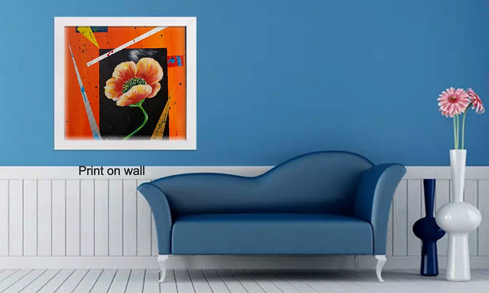 Miniatura: Midnight shape-Midnight Shape | Modern Abstract Floral Art | Elwira Bernaciak